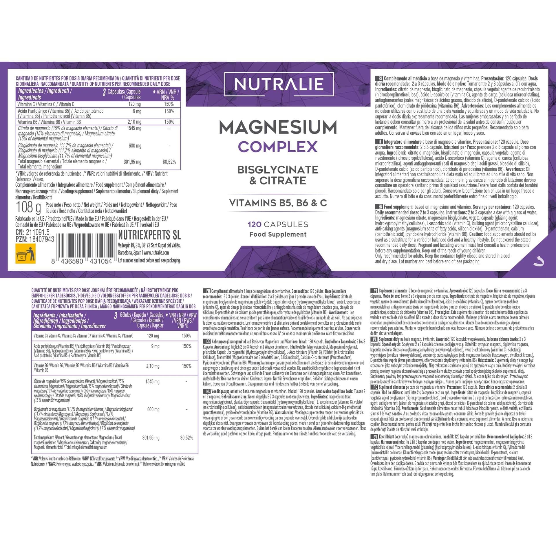 NUTRALIE Magnesio Bisglicinato + Citrato 2145mg – Bild 6