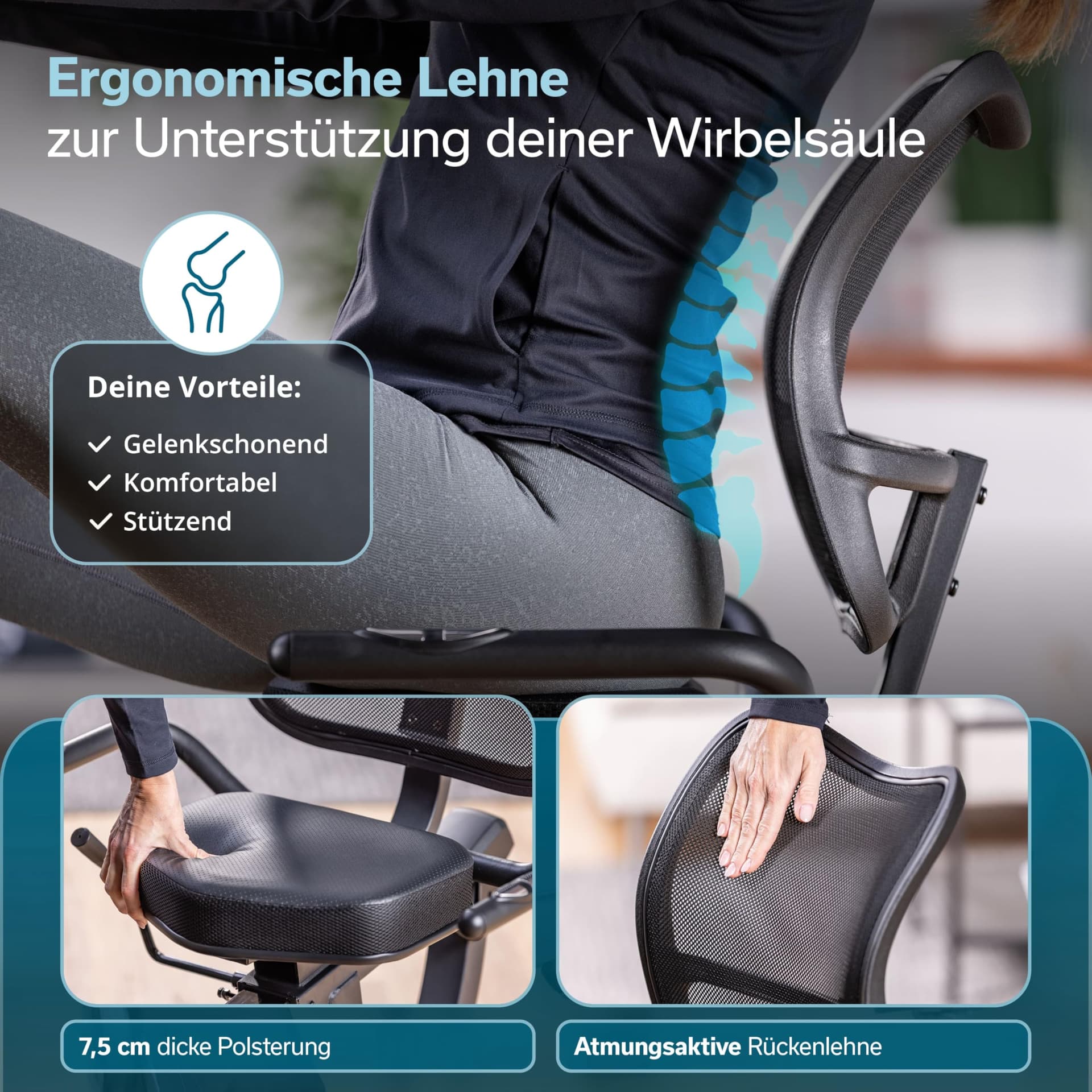 Skandika Liege-Ergometer Cykling P8-H Comfort – Bild 2