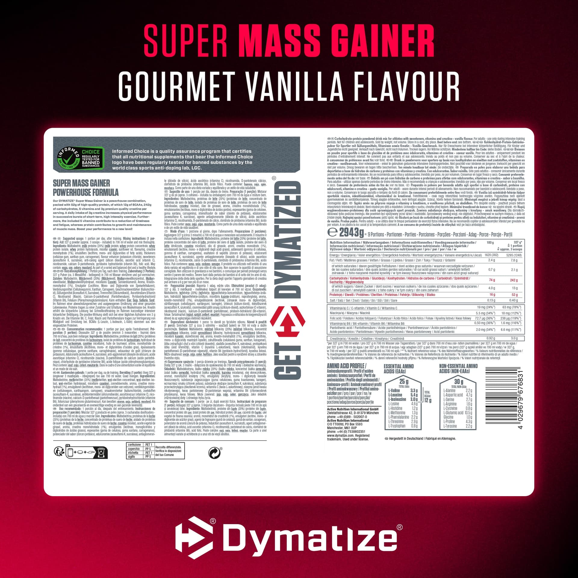 Dymatize Super Mass Gainer Gourmet Vanilla 2943g – Bild 7