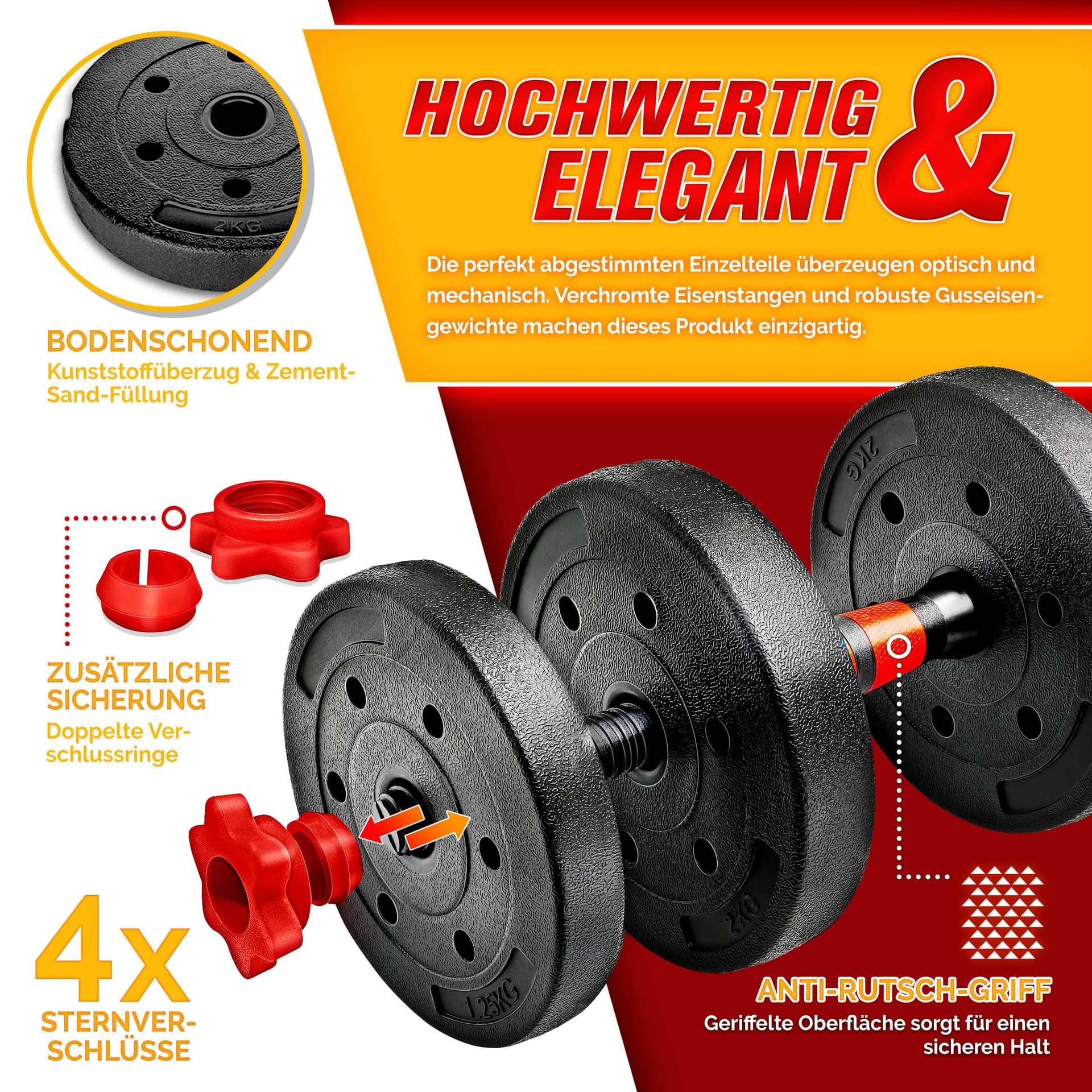 RE:SPORT 2-in-1 halterset, 30 kg – Bild 3