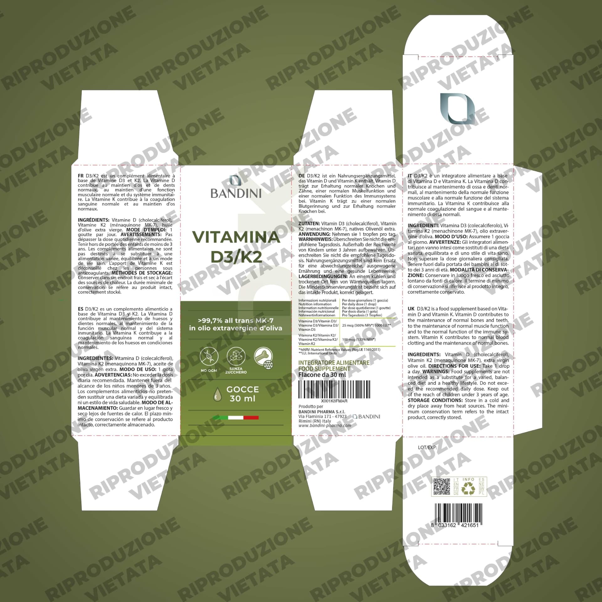 Bandini ® Vitamine D3 K2 Gouttes 1000 UI à Forte Dose – Bild 5
