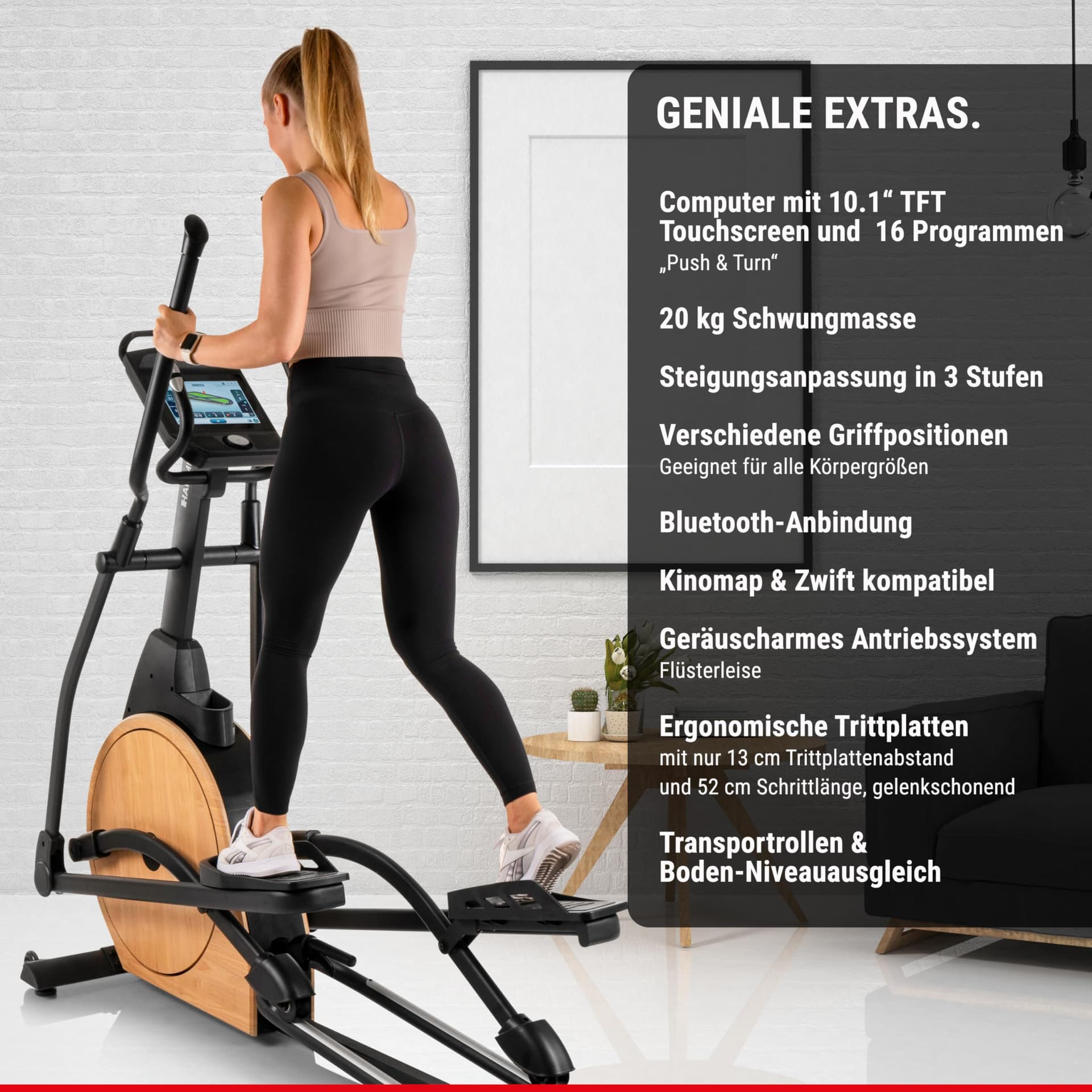 HAMMER Ellipsentrainer CrossPace 7.0 NorsK, 3-fache Steigung, 16 Programme, 20 kg – Bild 7