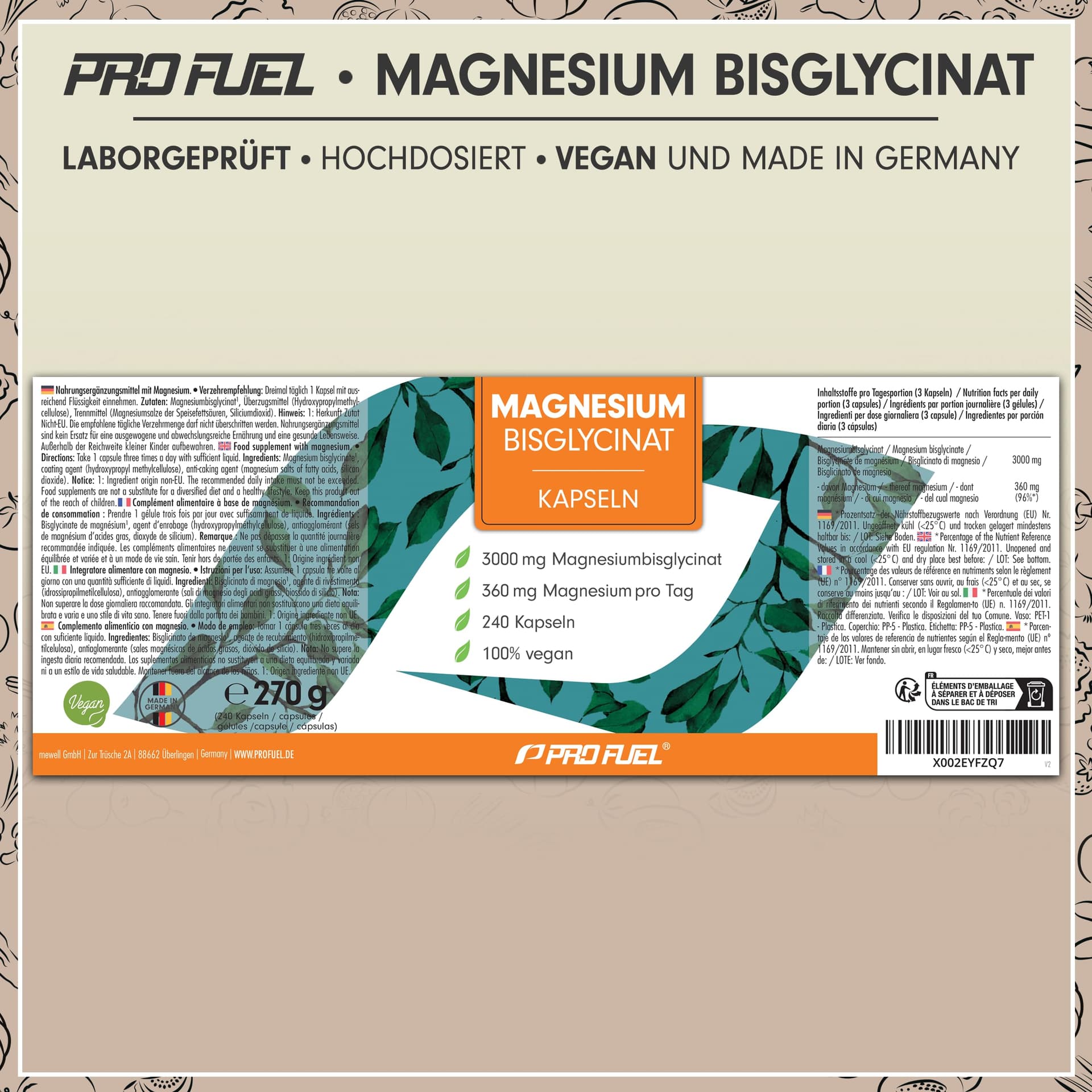 ProFuel Magnesium Bisglycinat Kapseln 240x – Bild 6