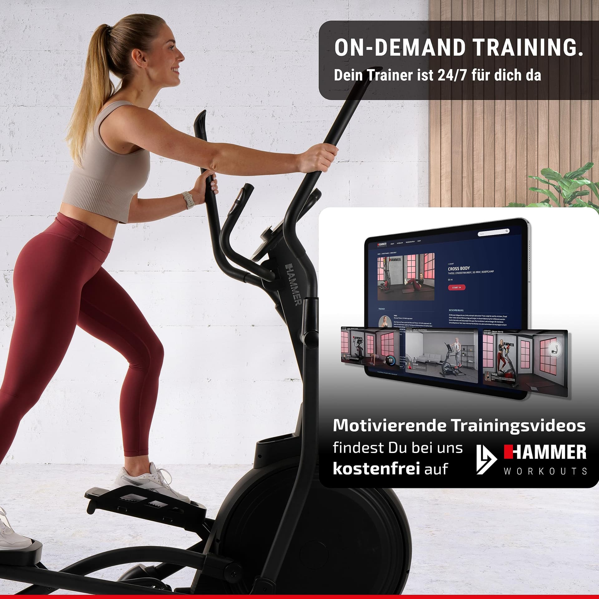 HAMMER Ellipsentrainer ELLYPSIS E3500 - Nackenschonende Bewegungsergonomie, 20 kg – Bild 3