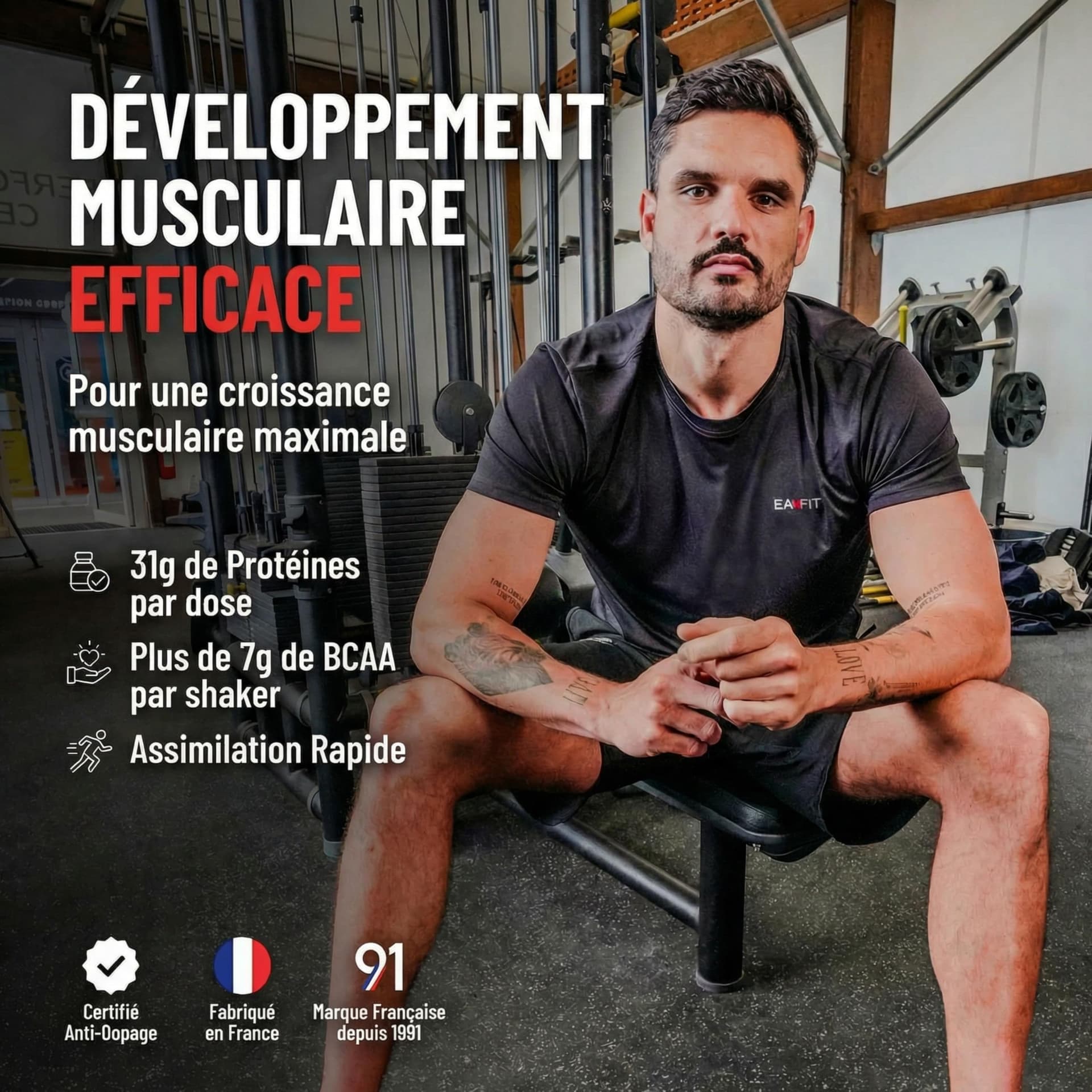 Eafit WHEY PROTEIN - Vanille - EAFIT - Marque Française N°1 en Nutrition Sportive - 31g – Bild 2