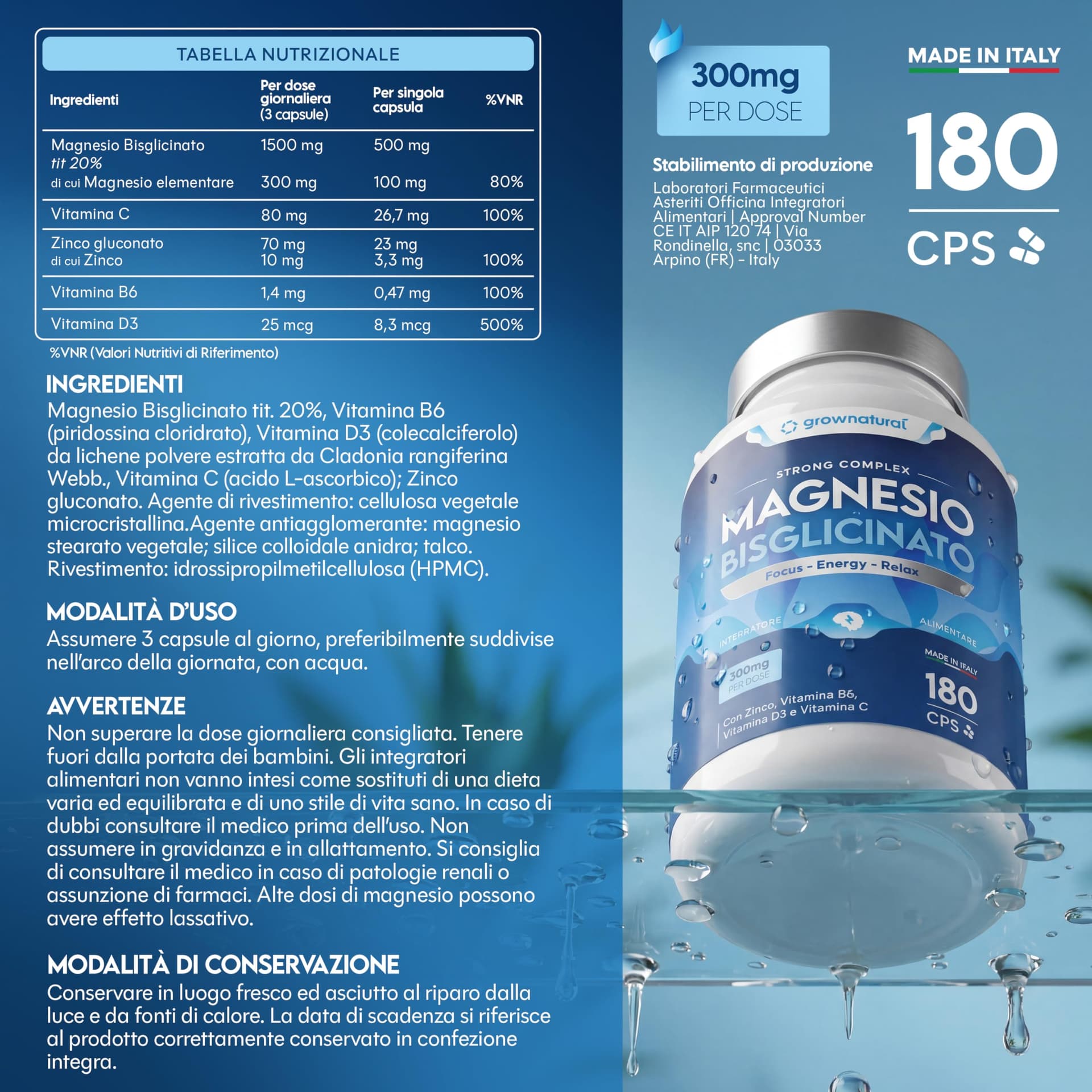 GrowNatural Magnesio Bisglicinato 600mg – Bild 7