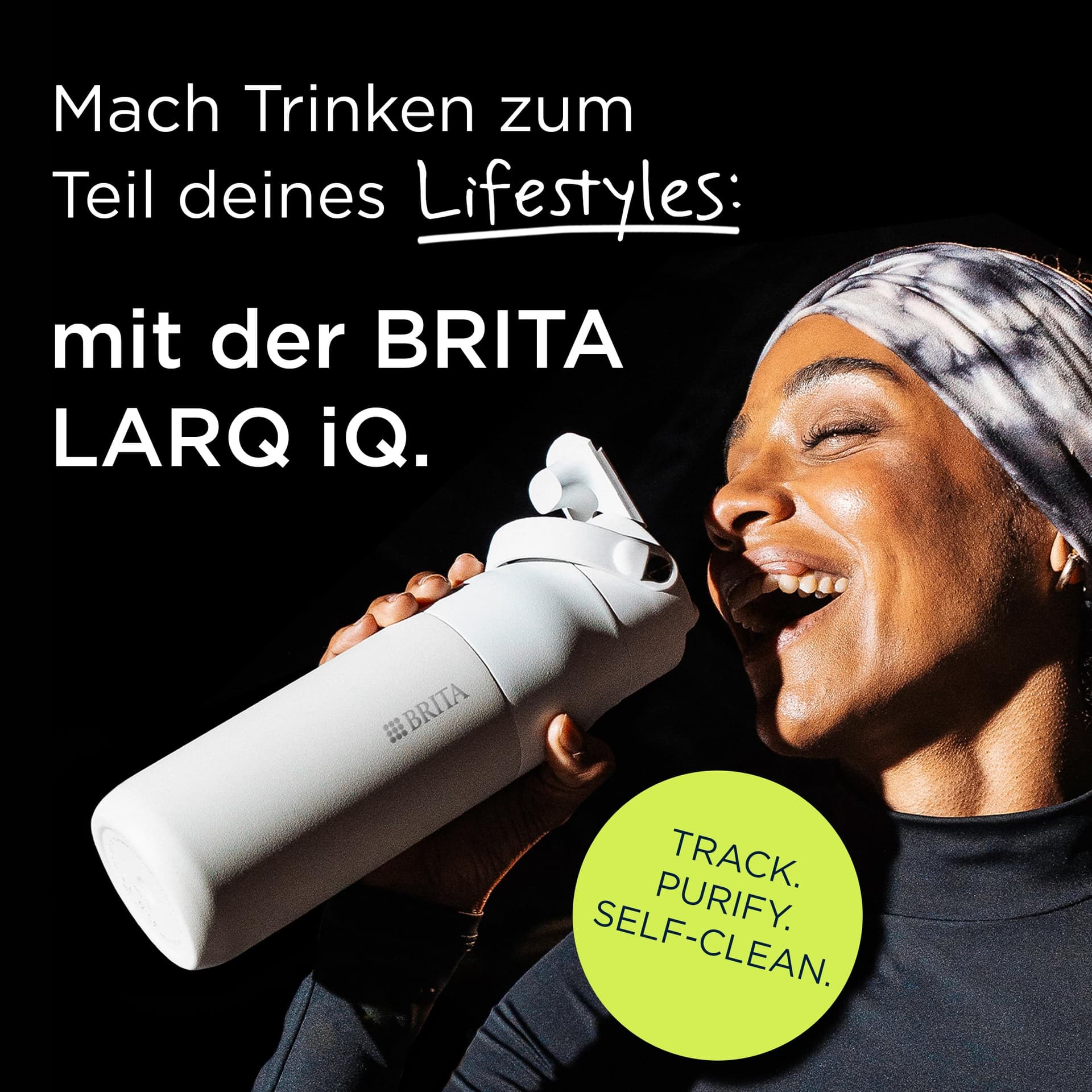 BRITA LARQ iQ Digitale Filter Trinkflasche schwarz (1 L – Bild 2