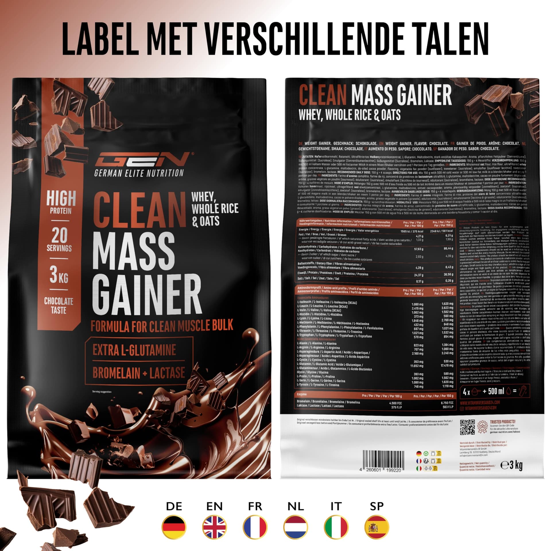 Clean Weight Gainer - 3 kg – Bild 7