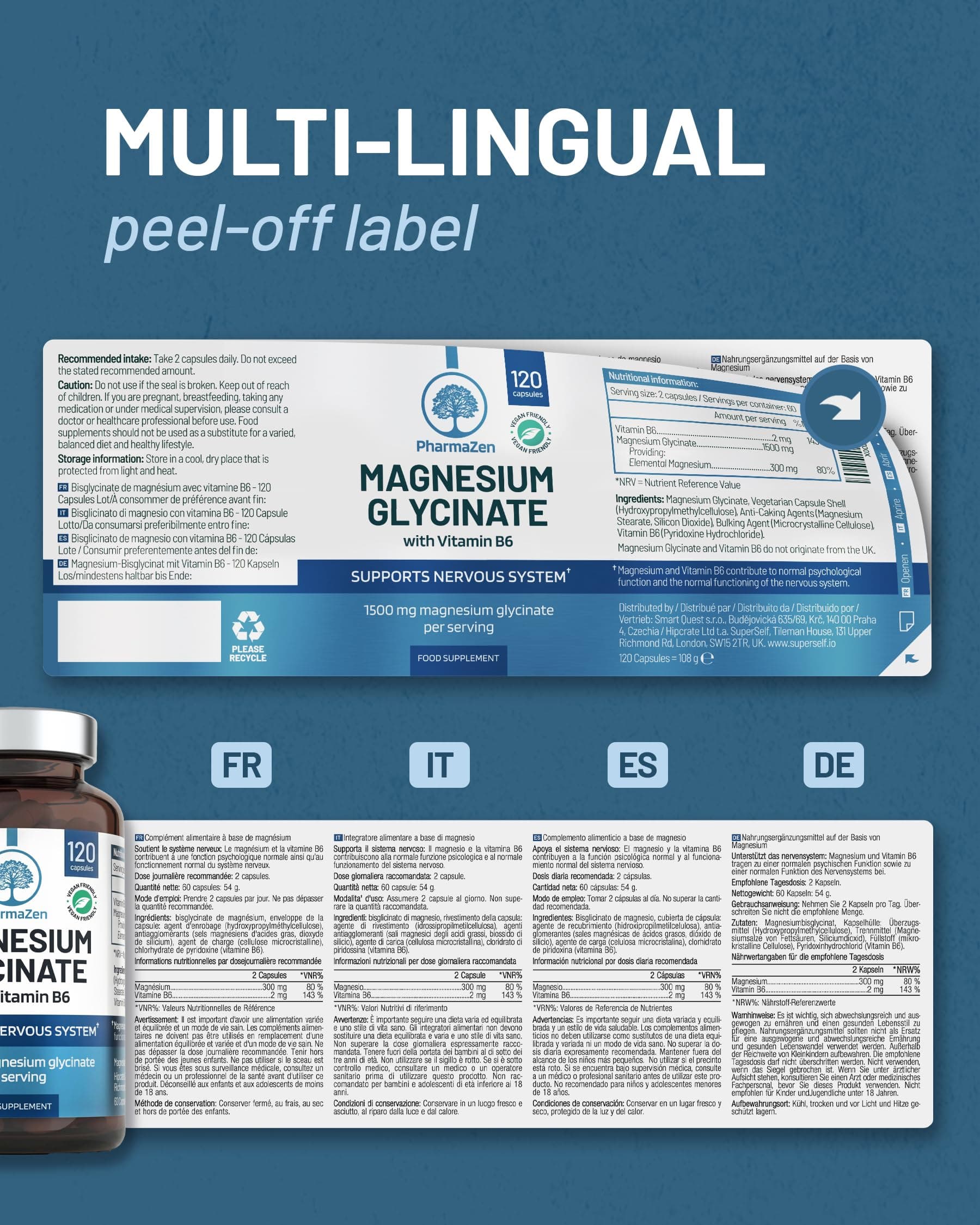 PharmaZen Magnésium Bisglycinate 300 mg + Vitamine B6 – Bild 7