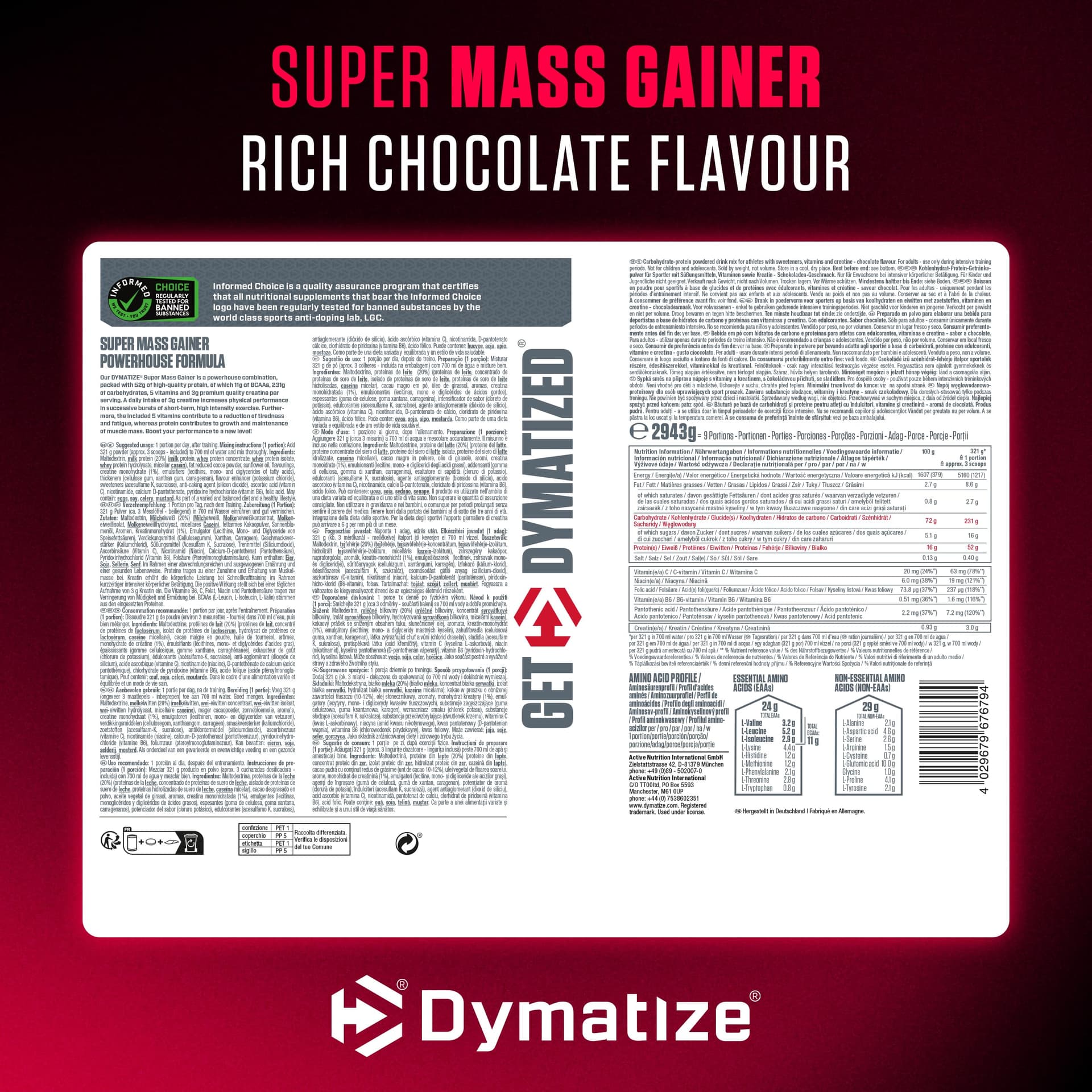 Dymatize Super Mass Gainer Rich Chocolate 2943g – Bild 7