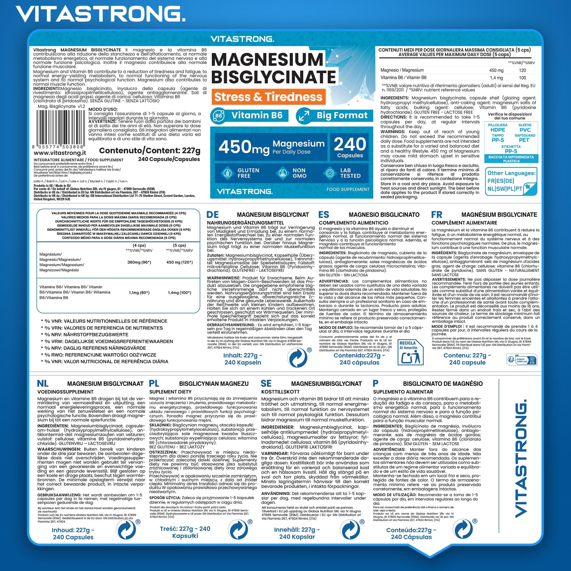 Vitastrong. Vitastrong Magnésium Bisglycinate 3750mg – Bild 8