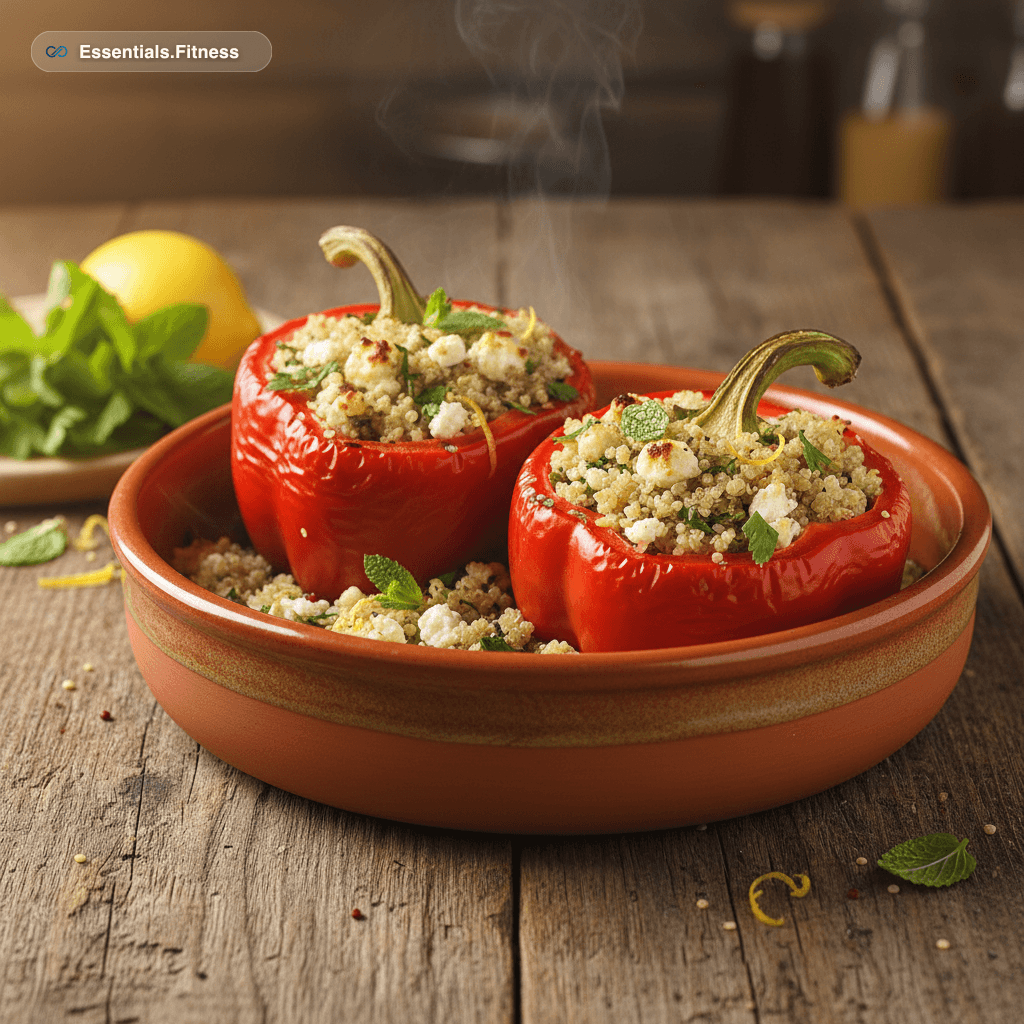 Pimientos rellenos de quinoa y feta