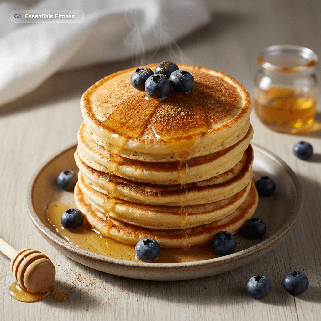 Pancake proteici al quark con mirtilli