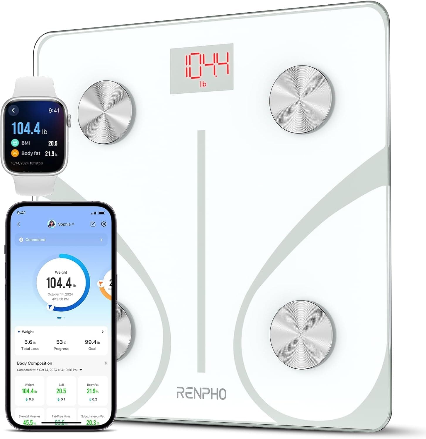 RENPHO RENPHO Körperfettwaage Bluetooth Digital Personenwaagen
