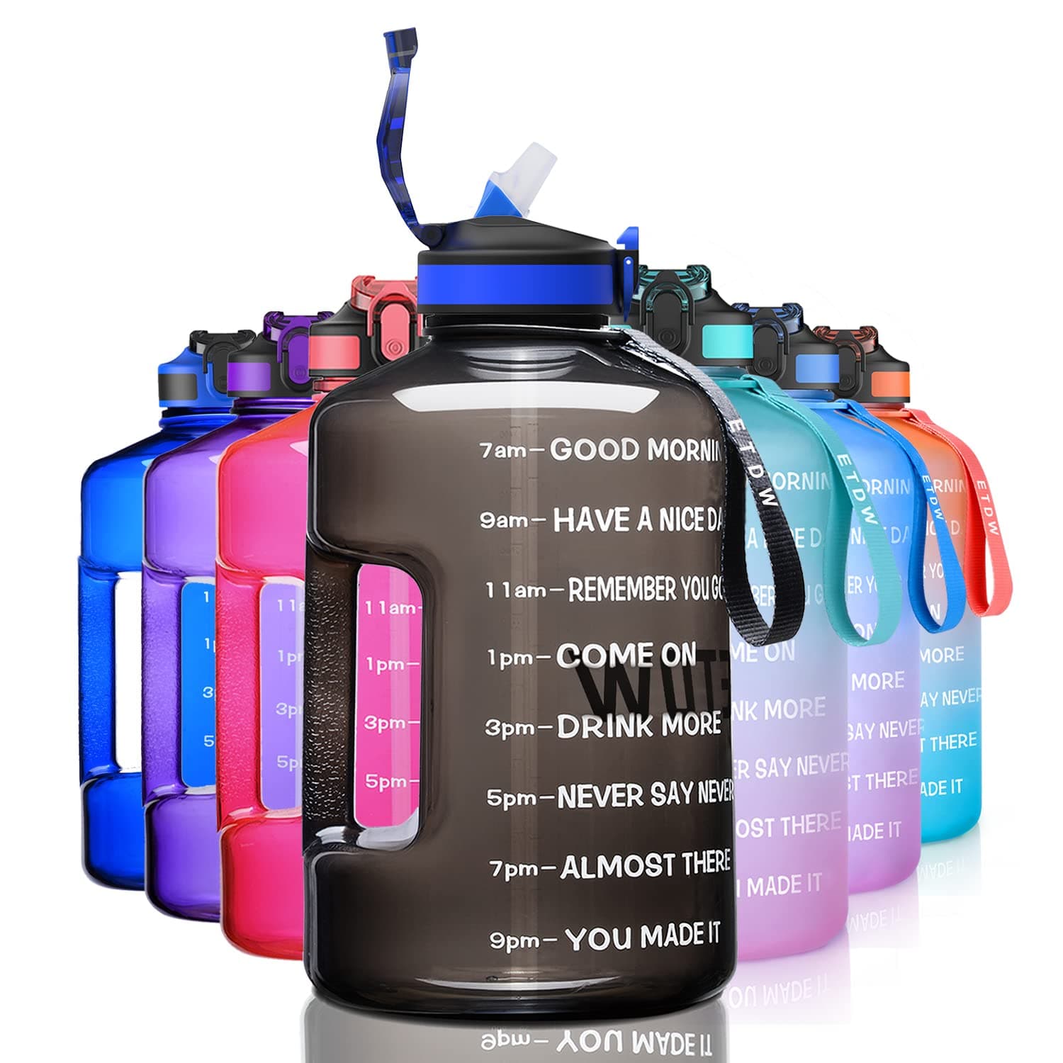 ETDW ETDW 3,78 Liter Trinkflaschen mit Strohhalme BPA Frei, 3,78L