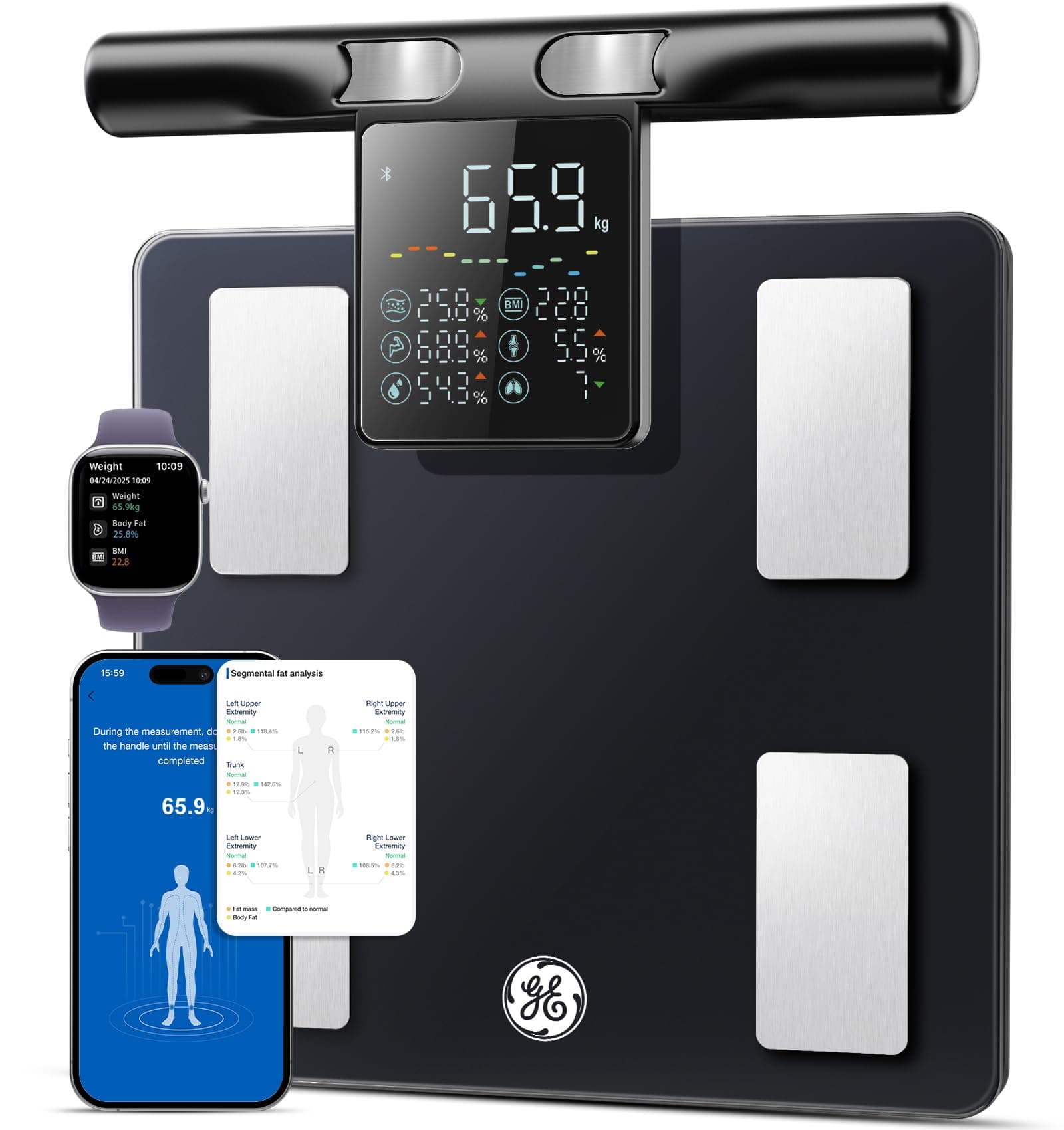 Global eFit Inc. (Manufactured under GE license) GE Körperfettwaage Digitale Waage Personen