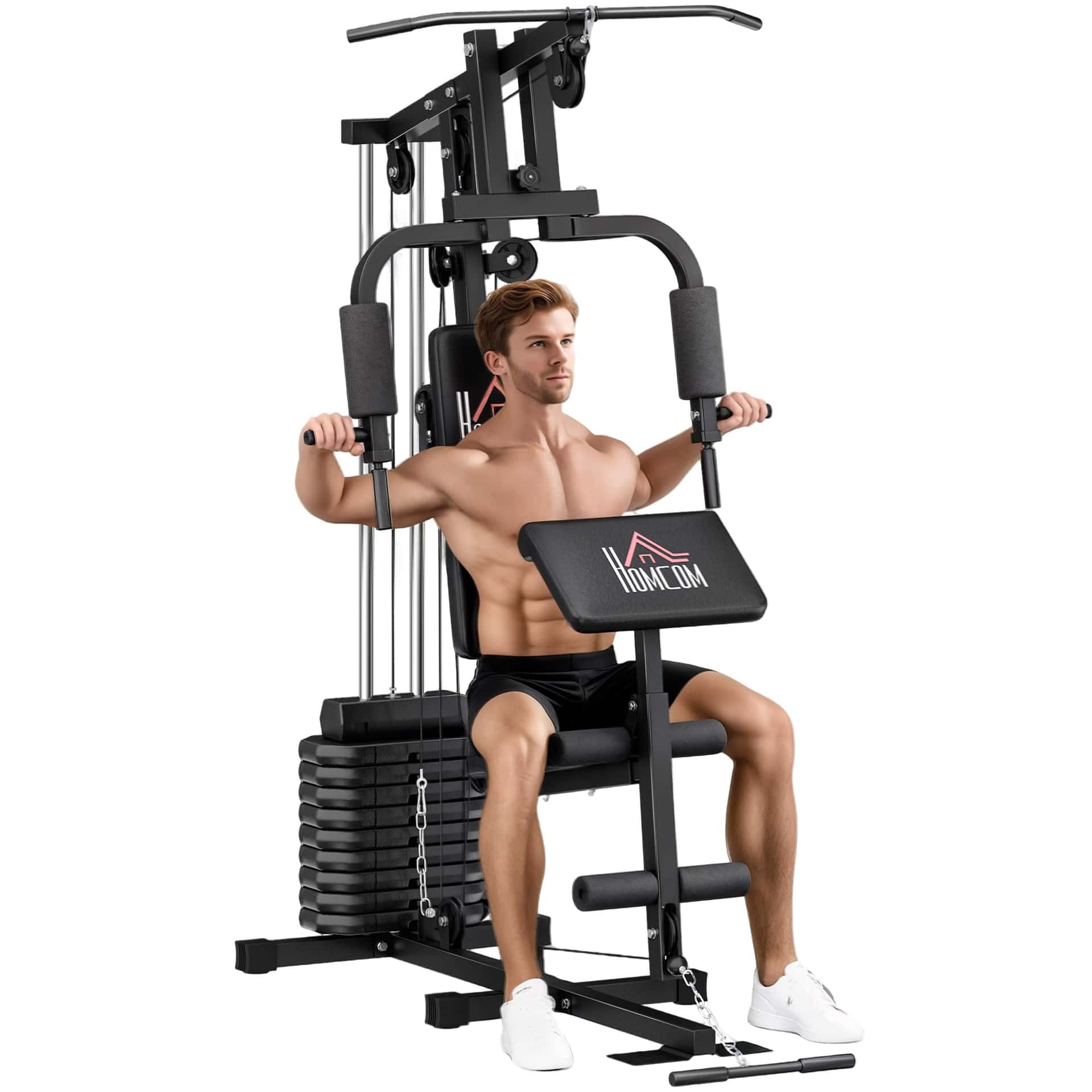 HOMCOM Stazione Fitness Multifunzione Power Tower con Pesi fino 45kg