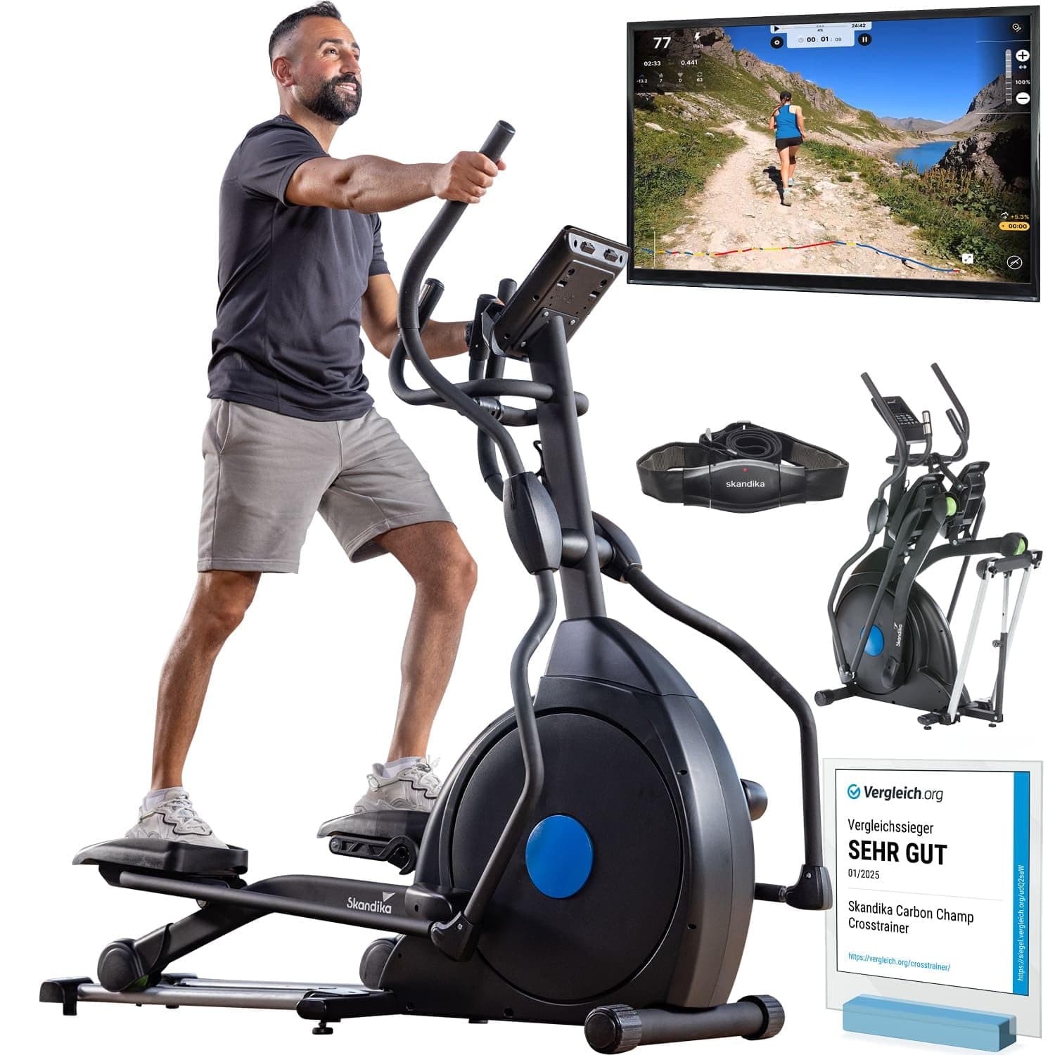 Skandika Skandika Crosstrainer für Zuhause Carbon Champ