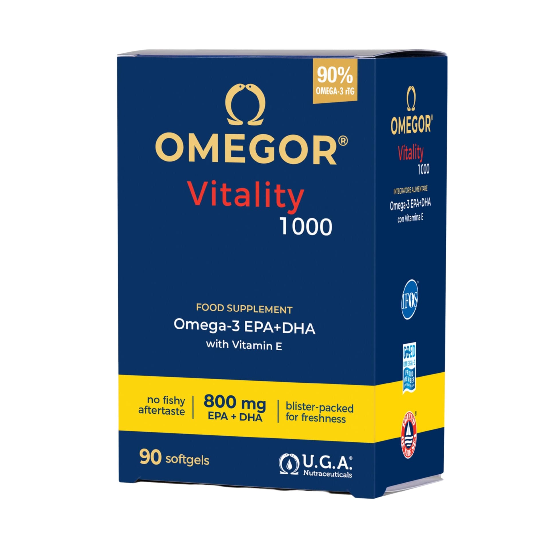 Omegor Omega 3 IFOS 5 Stelle 90 cps - Olio di Pesce Omega 3 1000mg