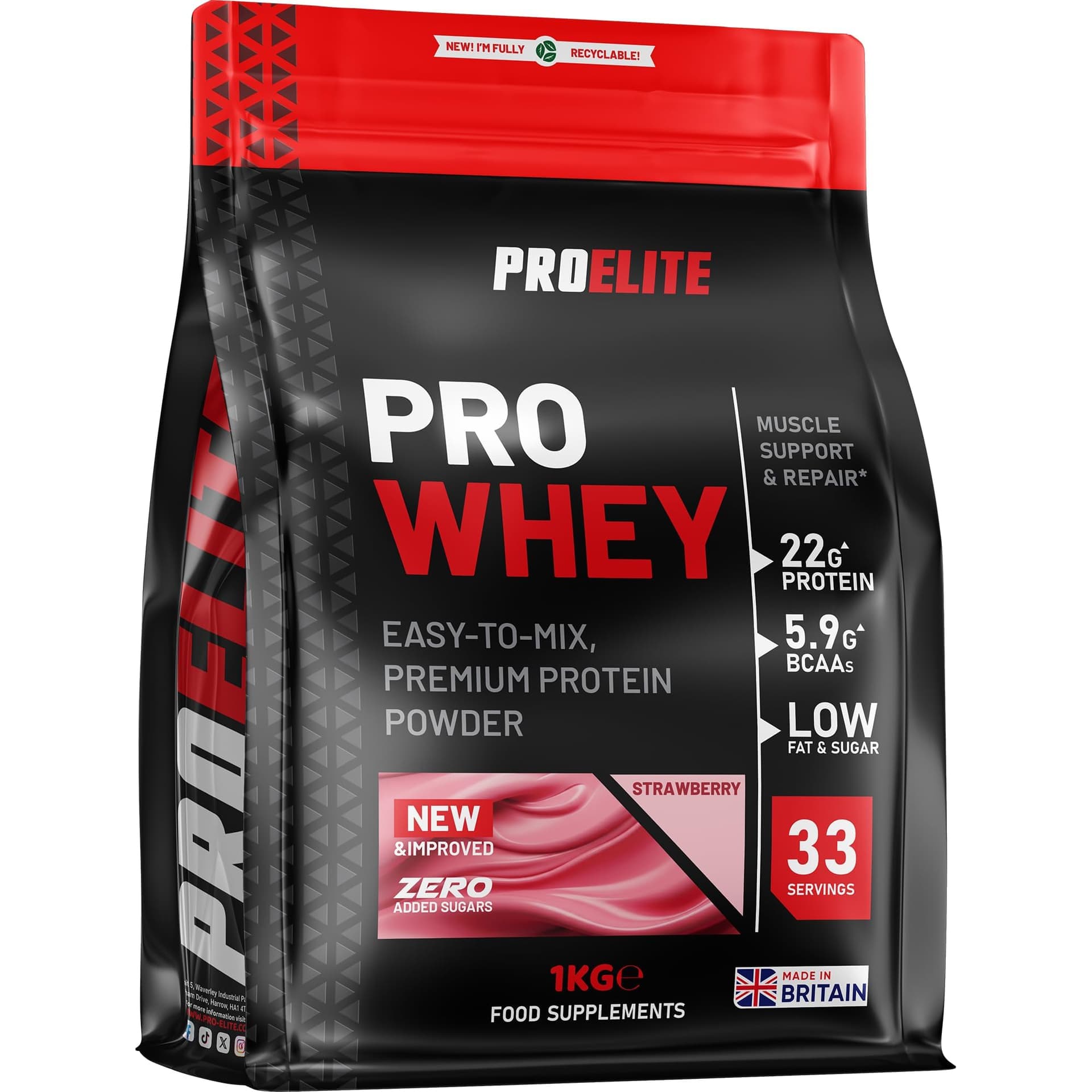 PROELITE Pro Whey Protein Powder 1kg