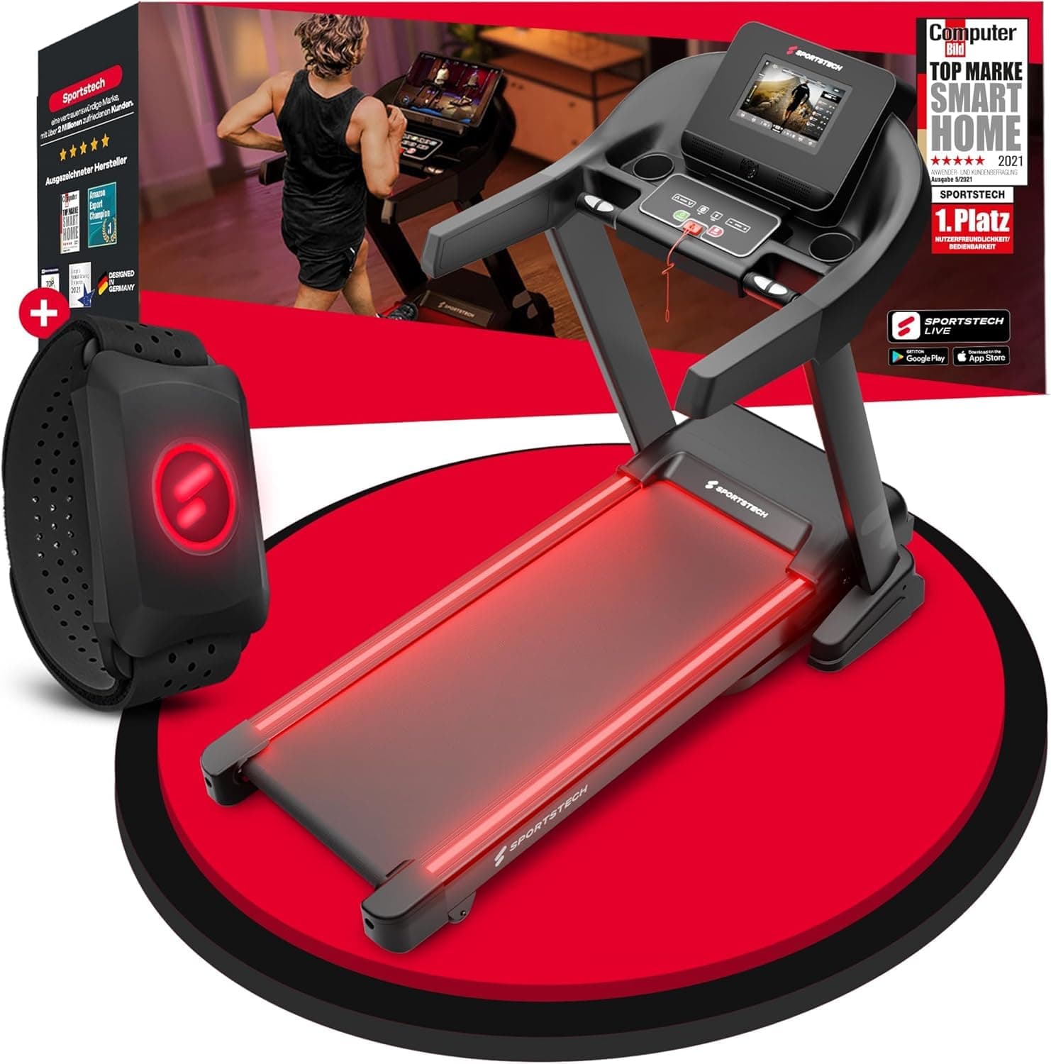Sportstech Sportstech F37s Pro Laufband für Zuhause klappbar